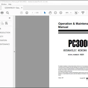 Komatsu Hydraulic Mining Shovel PC30001e Operation & Maintenance Manual  - PDF DOWNLOAD