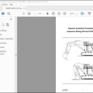 Komatsu Hydraulic Mining Shovel PC4000 Field Assembly Instruction Manual - PDF DOWNLOAD