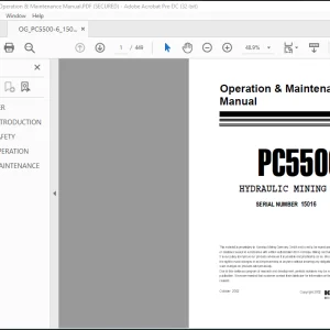 Komatsu Hydraulic Mining Shovel PC5500-6 Operation & Maintenance Manual  - PDF DOWNLOAD