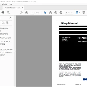 Komatsu Hydraulic Mining Shovel PC7000-6 T2 Shop Manual -  PDF DOWNLOAD