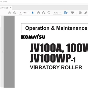 Komatsu JV100A, 100WA-1 & JV100WP-1 Vibratory Roller Operation & Maintenance Manual SEAM02650103 - PDF DOWNLOAD