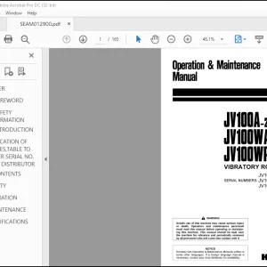 Komatsu JV100A-2 JV100WA-2 JV100WP-2 Vibratory Roller Operation & Maintenance Manual SEAM012900 - PDF DOWNLOAD