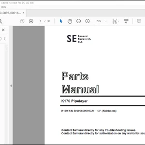 Komatsu K170 Pipelayer Parts Manual  - PDF DOWNLOAD