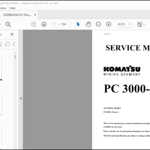 Komatsu  Mining Germany PC3000-1E Service Manual -  PDF DOWNLOAD