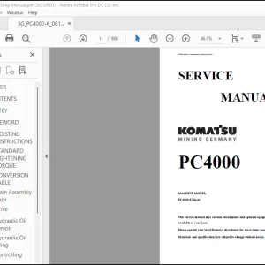 Komatsu Mining Germany PC4000 Service Manual  - PDF DOWNLOAD