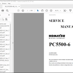 Komatsu Mining Germany PC5500-6 Service Manual - PDF DOWNLOAD