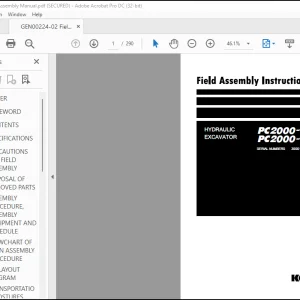 Komatsu PC2000-11/11E0 Excavator Assembly Manual GEN00224-02 PDF