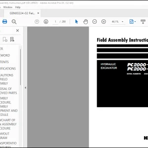 Komatsu PC2000-11 PC2000-11EO Hydraulic Excavator Field Assembly Instruction Manual GEN00224-02 - PDF DOWNLOAD