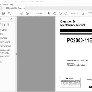 Komatsu PC2000-11E0 Hydraulic Excavator Operation & Maintenance Manual EENAM04020 - PDF DOWNLOAD