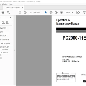 Komatsu PC2000-11E0 Hydraulic Excavator Operation & Maintenance Manual EENAM04020 - PDF DOWNLOAD