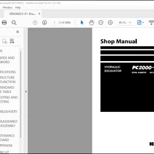 Komatsu PC2000-11R Hydraulic Excavator Shop Manual SEN06823-01 - PDF DOWNLOAD