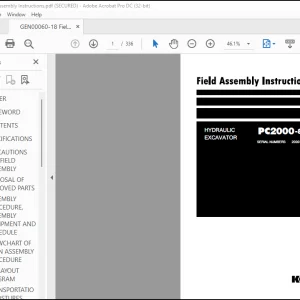 Komatsu PC2000-8 Hydraulic Excavator Field Assembly Instruction Manual GEN00060-18 - PDF DOWNLOAD