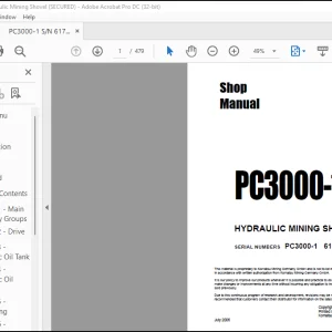 Komatsu PC3000-1 Hydraulic Mining Shovel Shop Manual SMPC30006171 - PDF DOWNLOAD