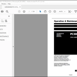 Komatsu PC3000-6 Hydraulic Mining Shovel Operation & Maintenance Manual - PDF DOWNLOAD