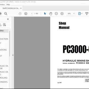Komatsu PC3000-6 Hydraulic Mining Shovel Shop Manual SMPC30006224 - PDF DOWNLOAD