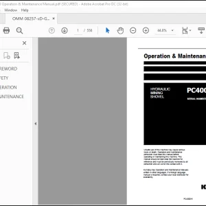 Komatsu PC4000-6 Hydraulic Mining Shovel Operation & Maintenance Manual - PDF DOWNLOAD