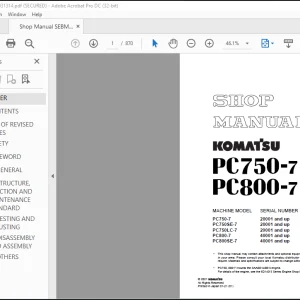 Komatsu PC750-7 PC800-7 Shop Manual(SEBM031314) -  PDF DOWNLOAD
