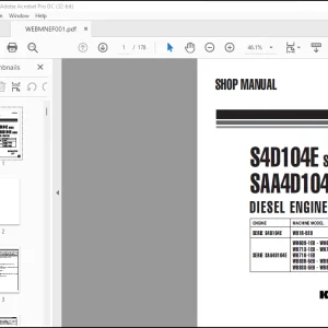 Komatsu S4D104E & SAA4D104E Series Engine Service Manual WEBMNEF001 PDF