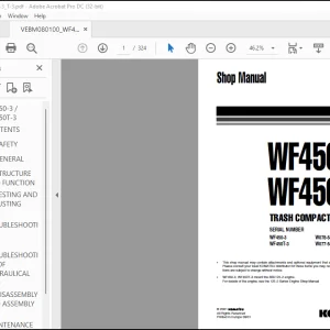 Komatsu Trash Compactor WF450-3 WF450T-3 Shop Manual VEBM080100 - PDF DOWNLOAD
