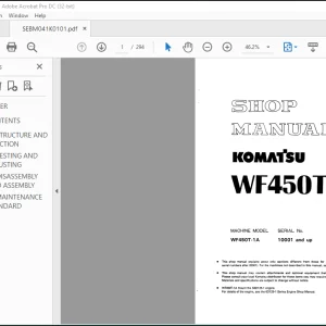 Komatsu Trash Compactor WF450T-1A Shop Manual SEBM041K0101 - PDF DOWNLOAD