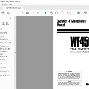 Komatsu Trash Compactor WF450T-3 Operation & Maintenance Manual SEBM034600P - PDF DOWNLOAD