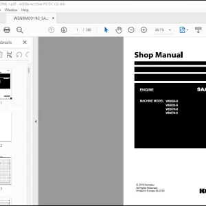 Komatsu WB93R-8 WB93S-8 WB97R-8 WB97S-8 Engine Shop Manual - PDF DOWNLOAD