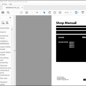 Komatsu WB93R-8 WB93S-8 WB97R-8 WB97S-8 Engine Shop Manual WENBM00190 - PDF DOWNLOAD