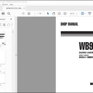 Komatsu WB98A-2 Backhoe Loader Shop Manual WEBM002300 - PDF DOWNLOAD