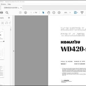 Komatsu WD420-1 Wheel Dozer Manual de Taller SSBM000100 - PDF DOWNLOAD (Spanish)
