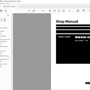 Komatsu WD600-6R Wheel Dozer Shop Manual SEN06588-06 - PDF DOWNLOAD