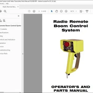 Radio Remote Boom Control System (with Yellow Transmitter) Parts Manual 913236D - PDF DOWNLOAD