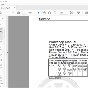 Volkswagen Arteon 2019 Workshop Manual - PDF DOWNLOAD