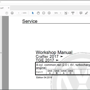 Volkswagen Crafter (SY,SZ) 2017-2020 Workshop Manual & Wiring Diagram Manual - PDF DOWNLOAD