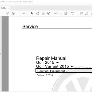 Volkswagen Golf 2015, Golf Variant 2015 Repair Manual - PDF DOWNLOAD