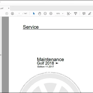 Volkswagen Golf 2018 Service Manual - PDF DOWNLOAD