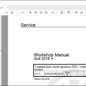 Volkswagen Golf R 2018 Workshop Manual - PDF DOWNLOAD