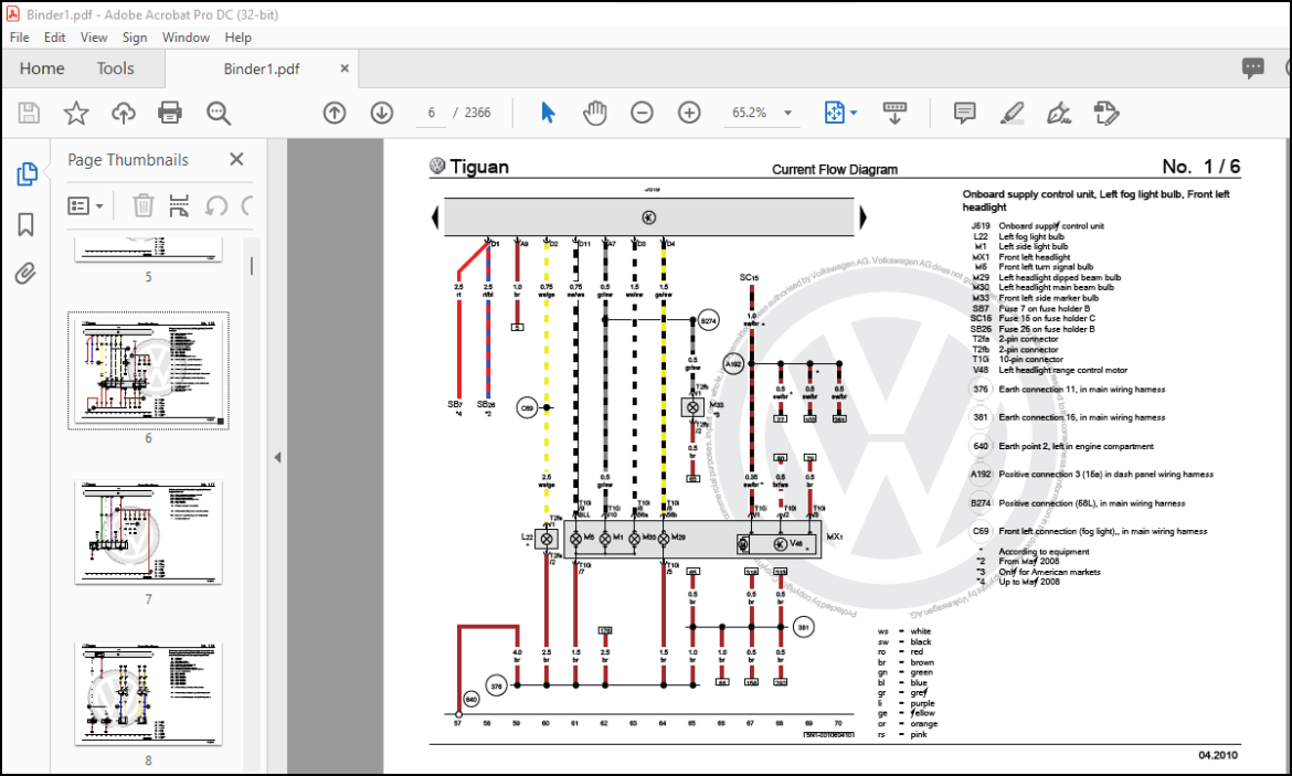 Volkswagen Tiguan 20102016 Wiring Diagram Manual PDF DOWNLOAD