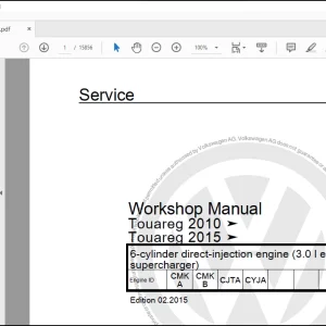 Volkswagen Touareg 2003-2017 (Typ 7L,7L6,7LA,7P,7P5,7P6) Workshop Manual - PDF DOWNLOAD