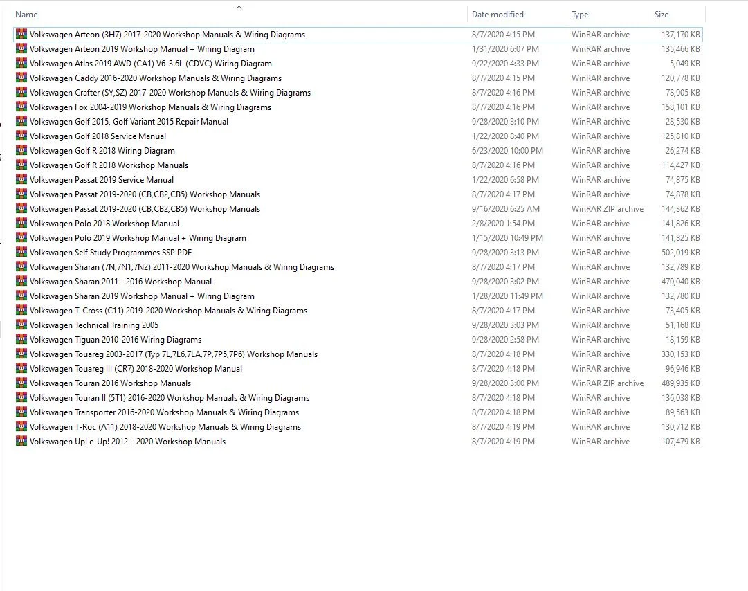 Volkswagen 2020 4.07GB Package DVD PDF Repair Manual, Workshop Manuals And Wiring Diagrams - PDF Complete Set - DOWNLOAD - Image 2