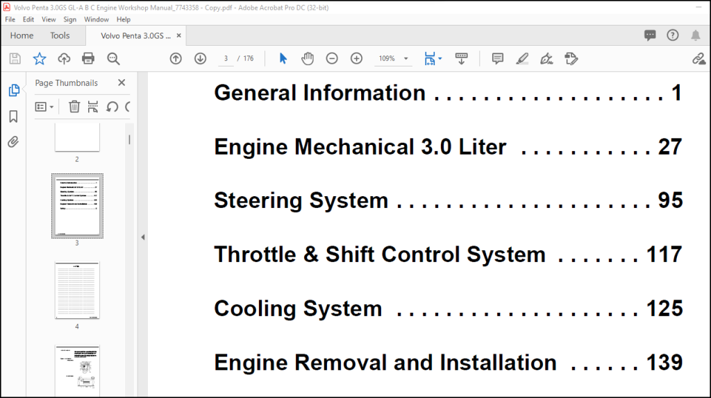 Volvo Penta 3.0GS-A-B-C 3.0GL-A-B-C Engine Workshop Manual_7743358 ...