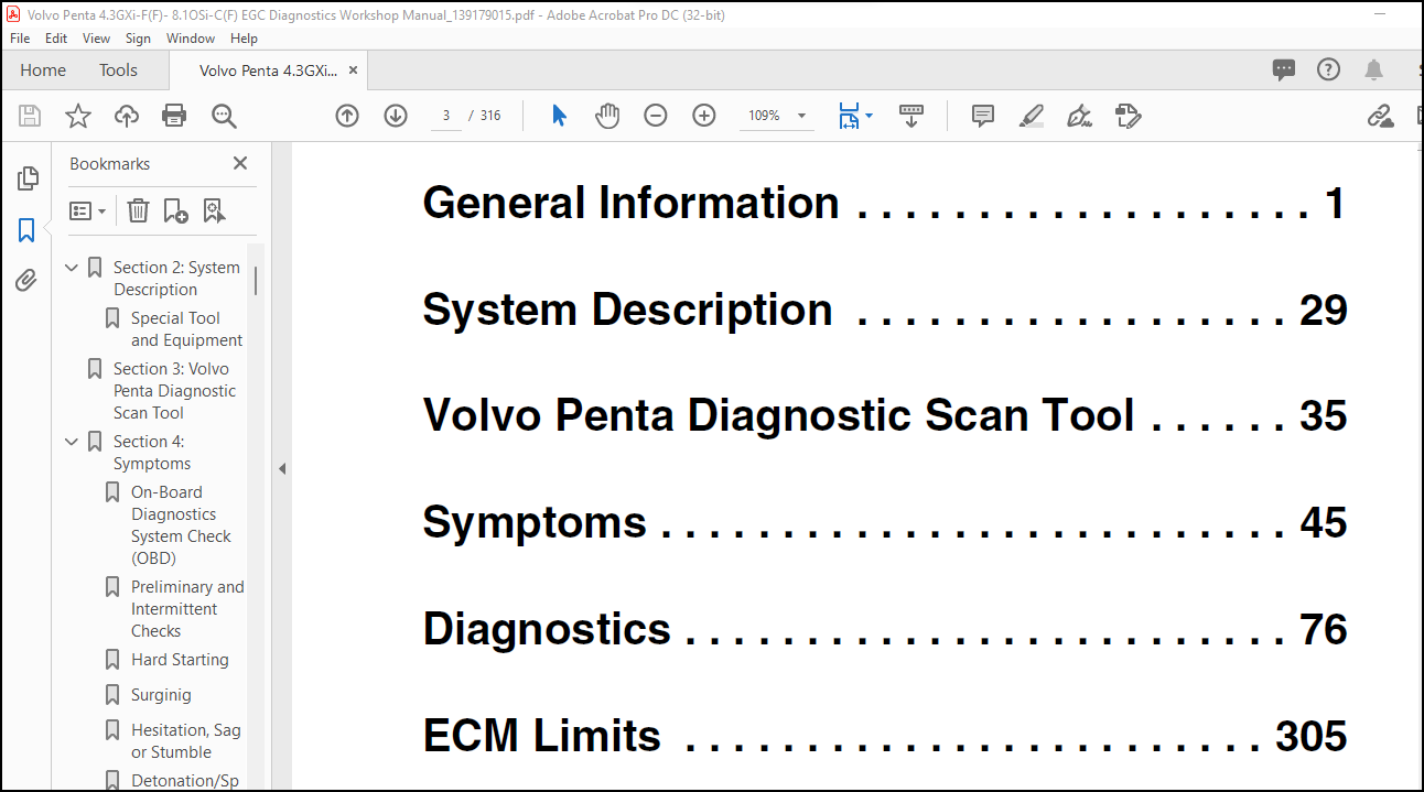 Volvo Penta 4.3GXi-F(F)- 8.1OSi-C(F) EGC Diagnostics Workshop Manual ...