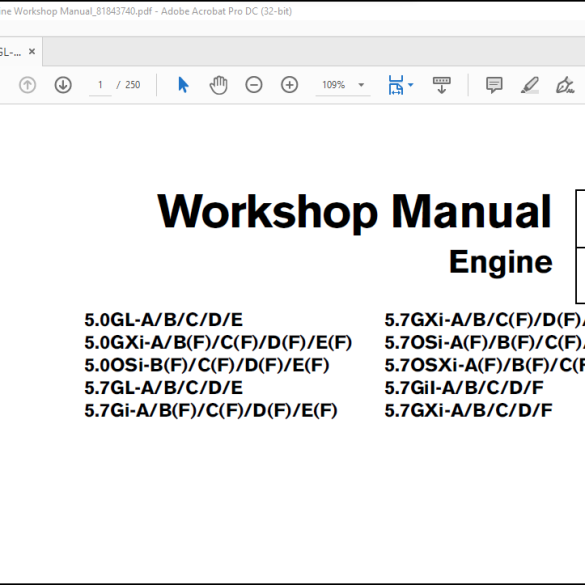 Volvo Penta 5.0GL-ABCDE- 5.7GXI-A B C D F Engine Workshop Manual ...