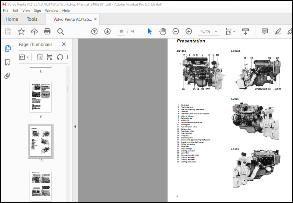 Volvo Penta AQ125A,B AQ145A,B Workshop Manual_94969381 - PDF DOWNLOAD ...