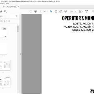 Volvo Penta AQ175, AQ200, AQ225 AQ260, AQ271, AQ290, AQ311 Drives 275, 290, 290DP Operators Manual_260253338 - PDF DOWNLOAD