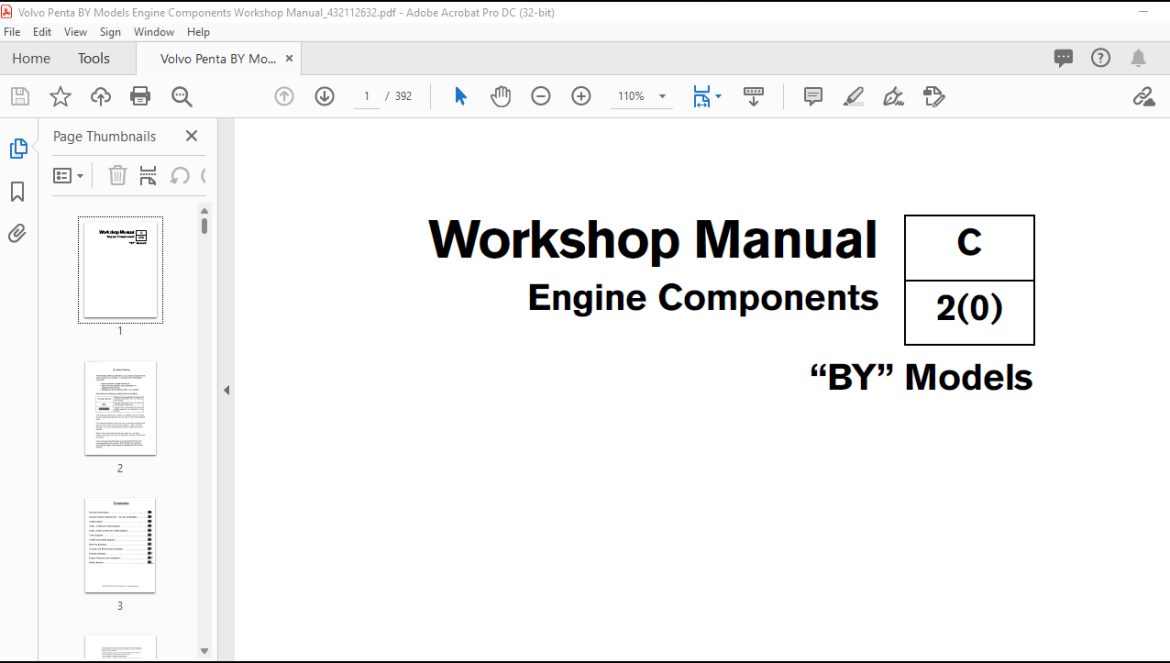 Volvo Penta BY Models Engine Components Workshop Manual_432112632 - PDF ...