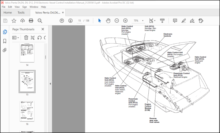 Volvo Penta D4,D6, D9, D12, D16 Electronic Vessel Control Installation ...