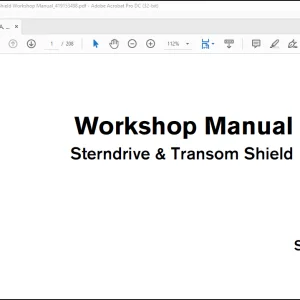 Volvo Penta SX-A, DPS-A Sterndrive & Transom Shield Workshop Manual (419153498) - PDF DOWNLOAD