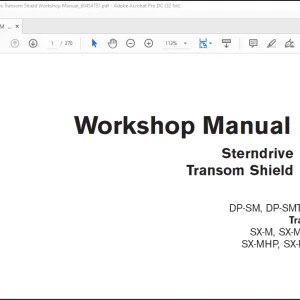Volvo Penta SX-M  DP-SMSMTDSMTD1 Sterndrive Transom Shield Workshop Manual_60454787 - PDF DOWNLOAD