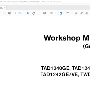 Volvo Penta TA1240GE, TAD1241GEVE, TAD1242GEVE, TWD1240VE Group 21 Woskshop Manual_350025930 - PDF DOWNLOAD