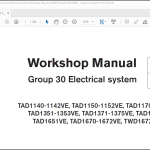 Volvo Penta TAD1140-1142VE, TWD1672-1673GE Group 30 Electrical System Workshop Manual_446503767 - PDF DOWNLOAD